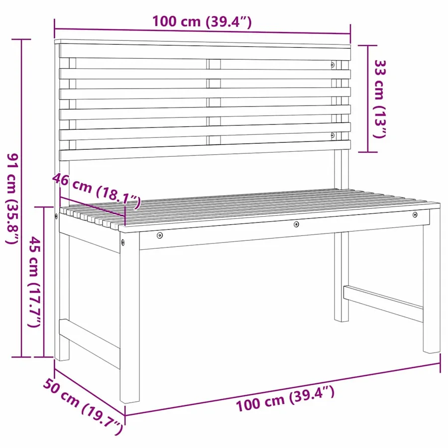 Ensemble bistro de jardin 5 pcs Marron Bois d'Acacia Massif - 14