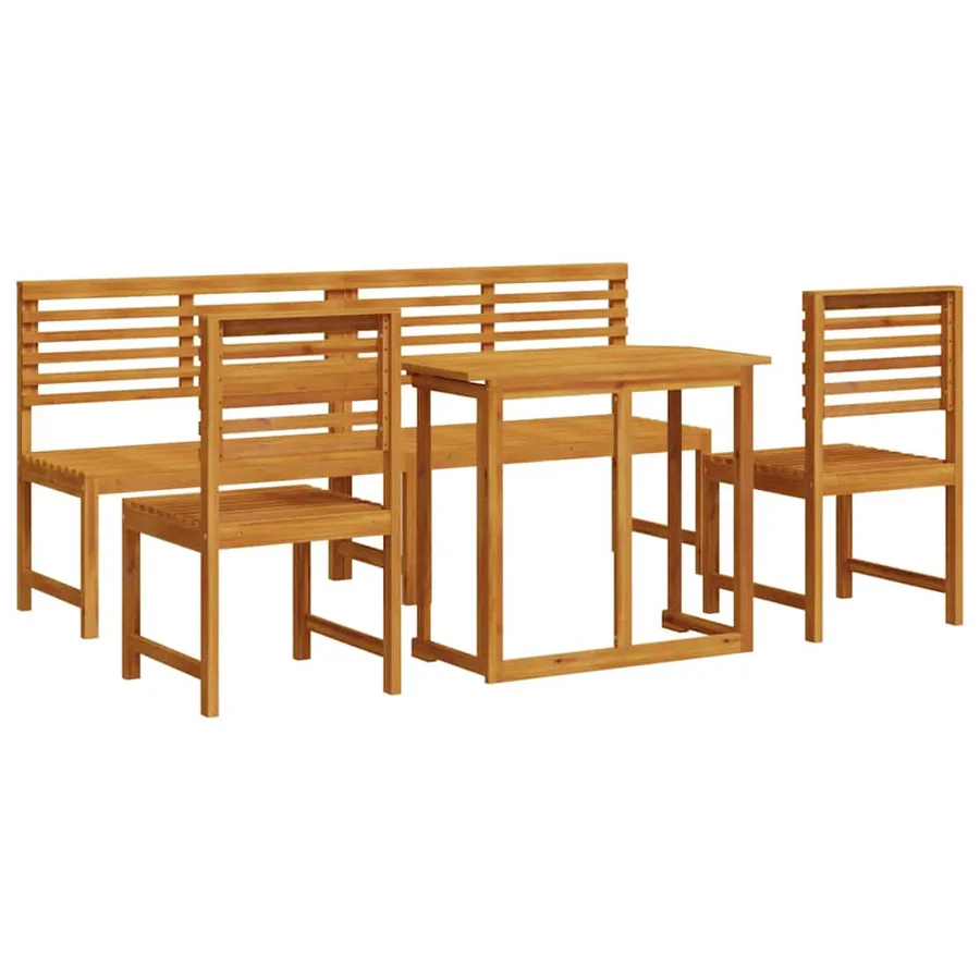 Ensemble bistro de jardin 5 pcs Marron Bois d'Acacia Massif - 2