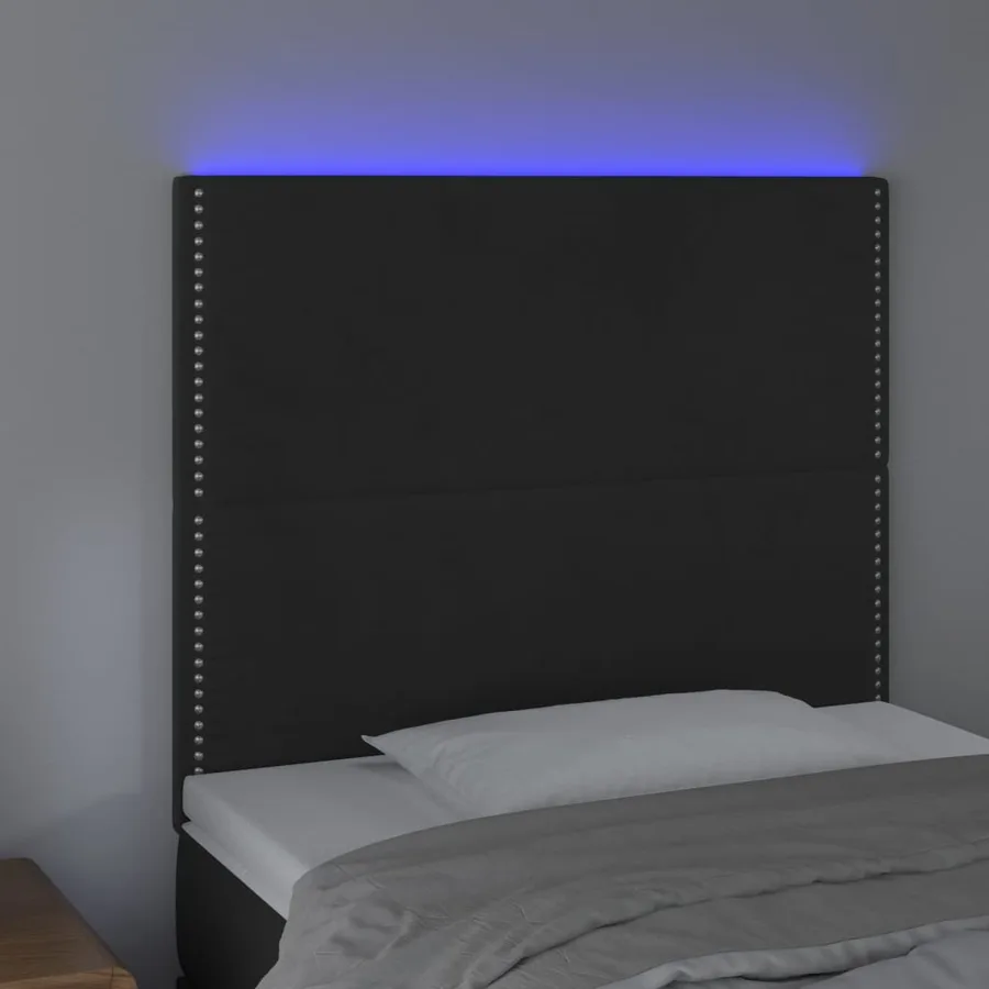 Tête de lit à LED Noir 90x5x118/128 cm Velours - 3