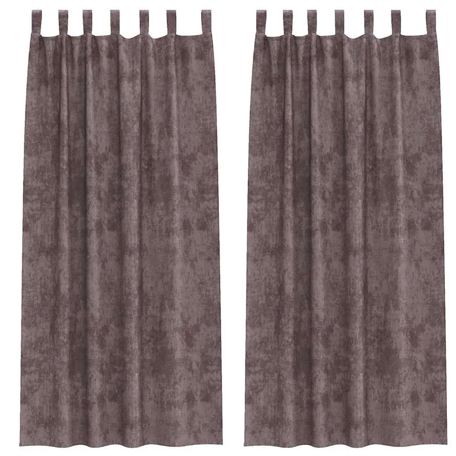 Rideaux en velours 2 pcs Marron 260 x 140 cm Velours - 2