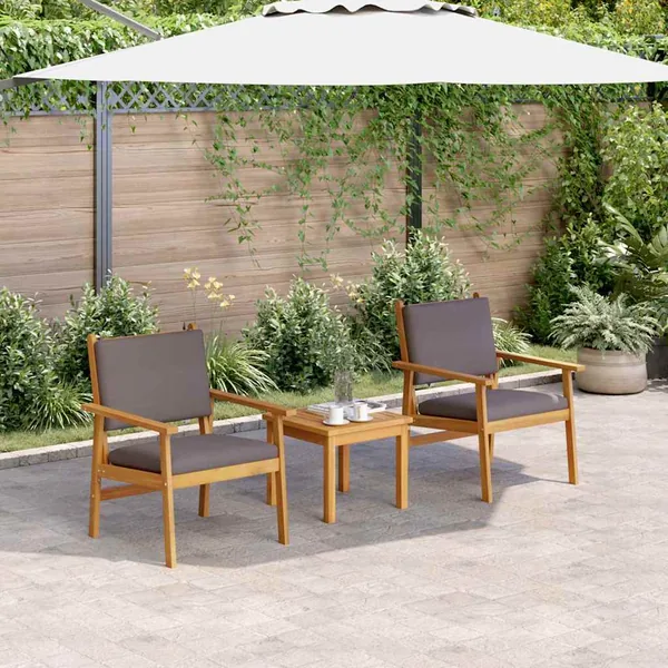 Chaise de jardin 2 pcs Anthracite Bois d'Acacia Massif
