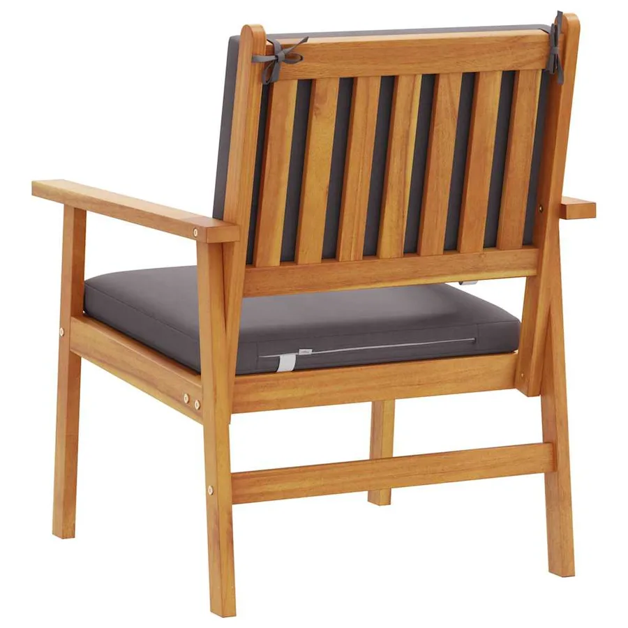 Chaise de jardin 2 pcs Anthracite Bois d'Acacia Massif - 5