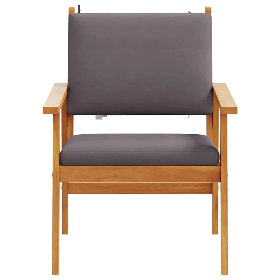 Chaise de jardin 2 pcs Anthracite Bois d'Acacia Massif - 6