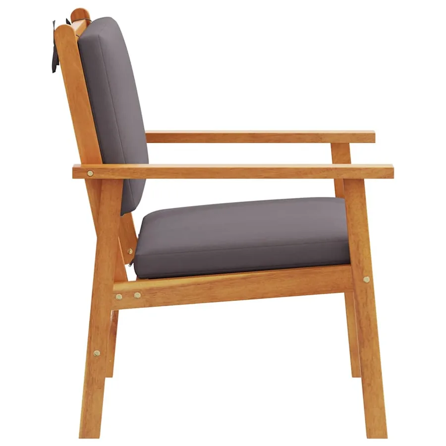 Chaise de jardin 2 pcs Anthracite Bois d'Acacia Massif - 7