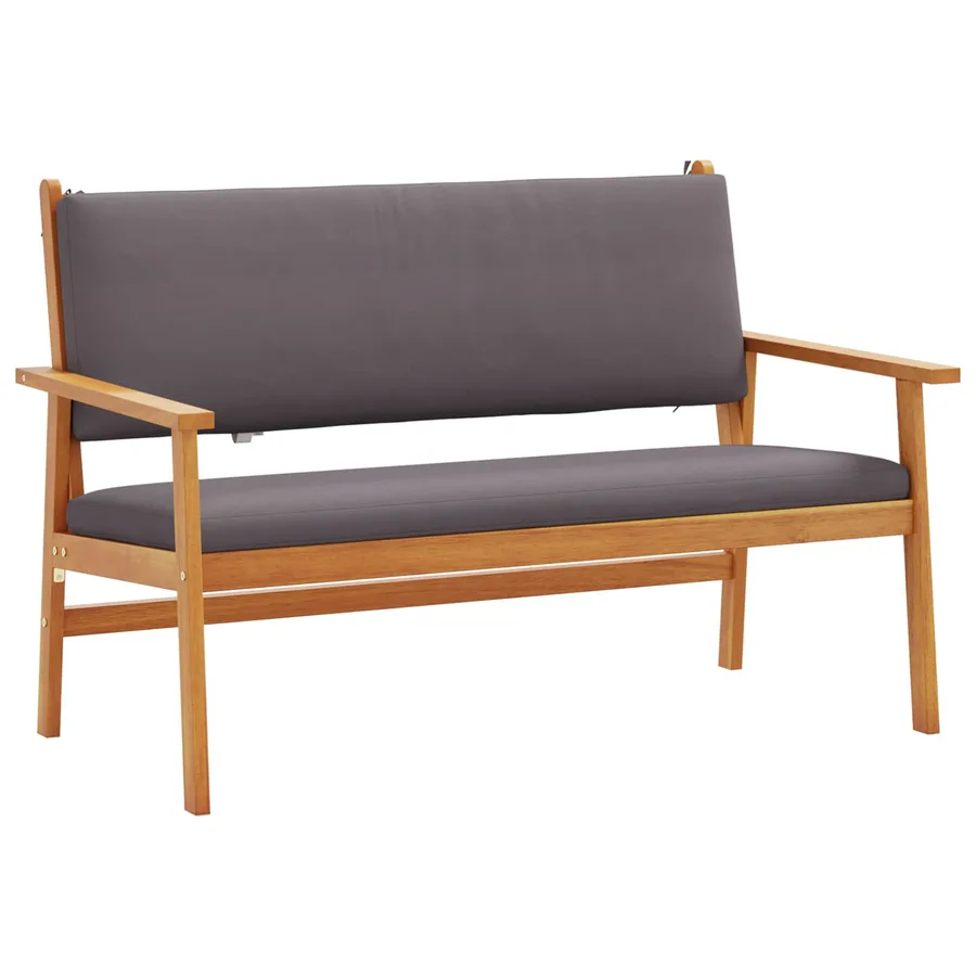 Banc de jardin avec coussin Anthracite Bois d'Acacia Massif - 2