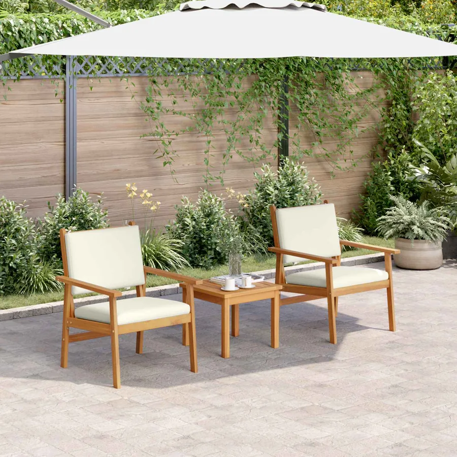 Ensemble de canapé de jardin 3 pcs Blanc crème