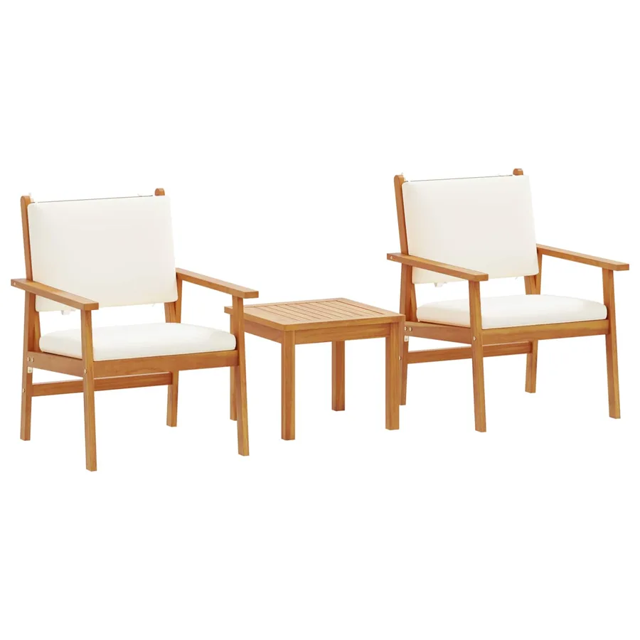Ensemble de canapé de jardin 3 pcs Blanc crème - 2