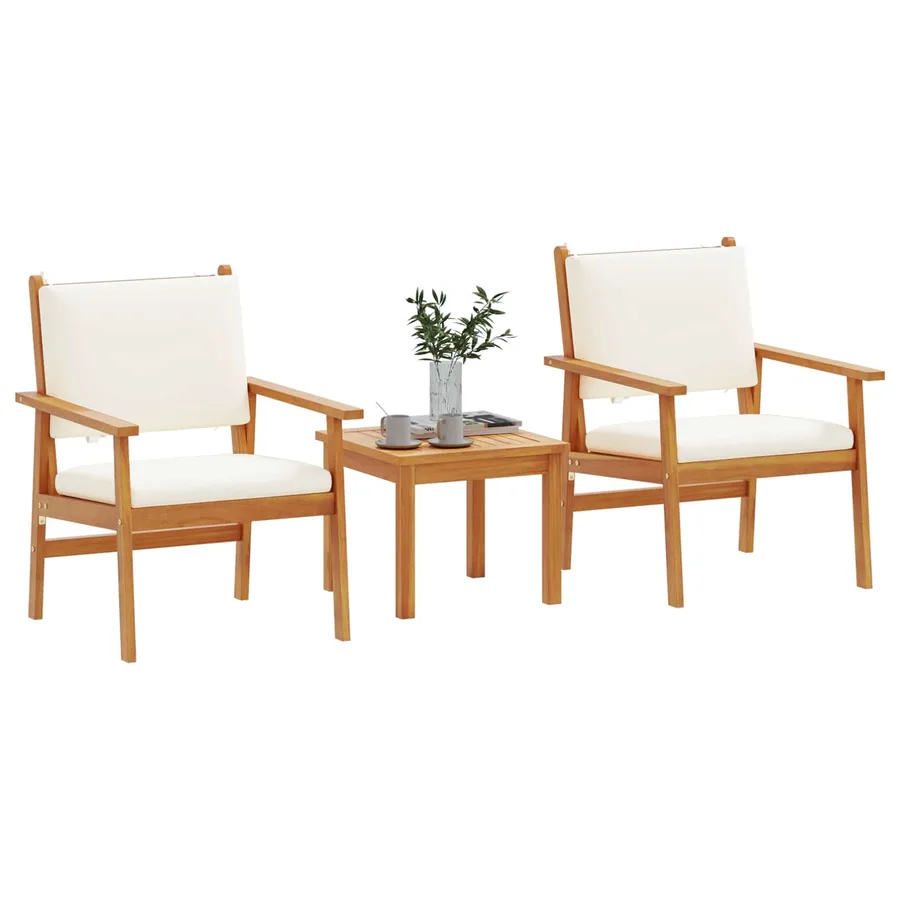Ensemble de canapé de jardin 3 pcs Blanc crème - 3