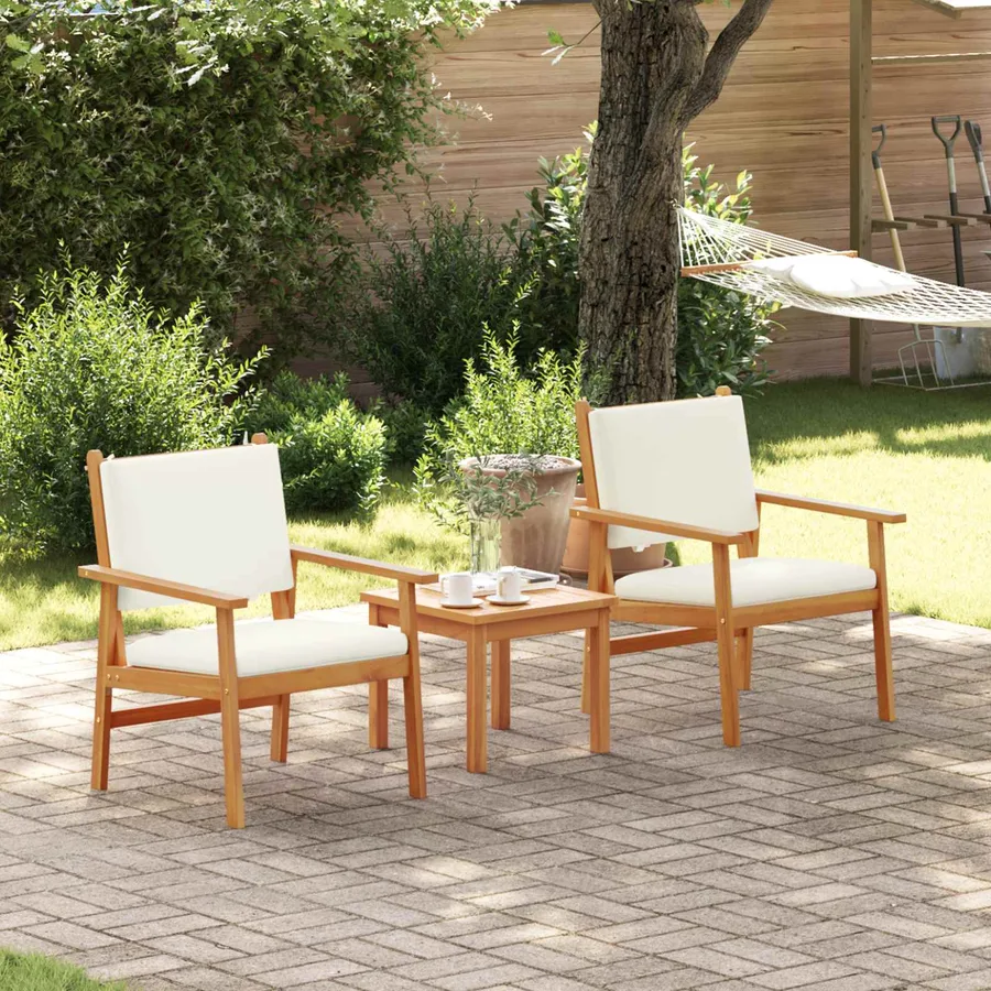 Ensemble de canapé de jardin 3 pcs Blanc crème - 4