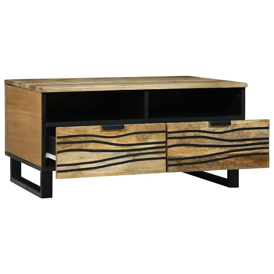 Table basse Naturel 80 x 54 x 40 cm Bois d'ingénierie - 2