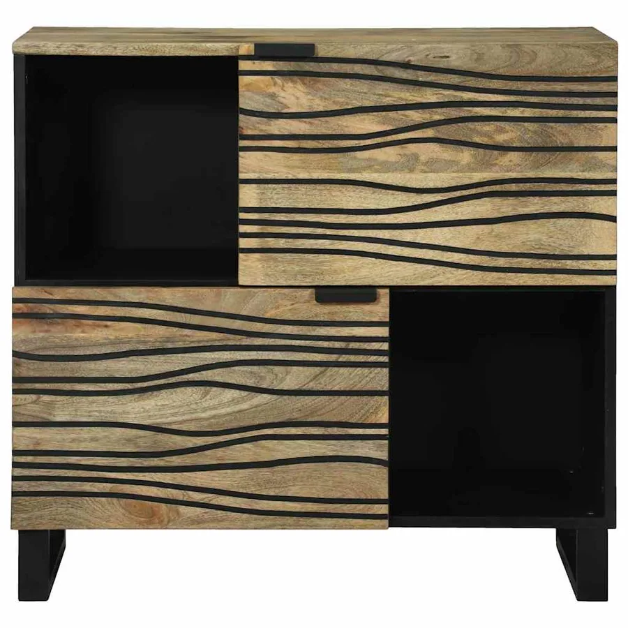 Buffet Marron 80 x 33 x 75 cm bois de manguier massif - 3