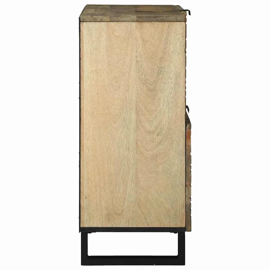 Buffet Marron 80 x 33 x 75 cm bois de manguier massif - 4