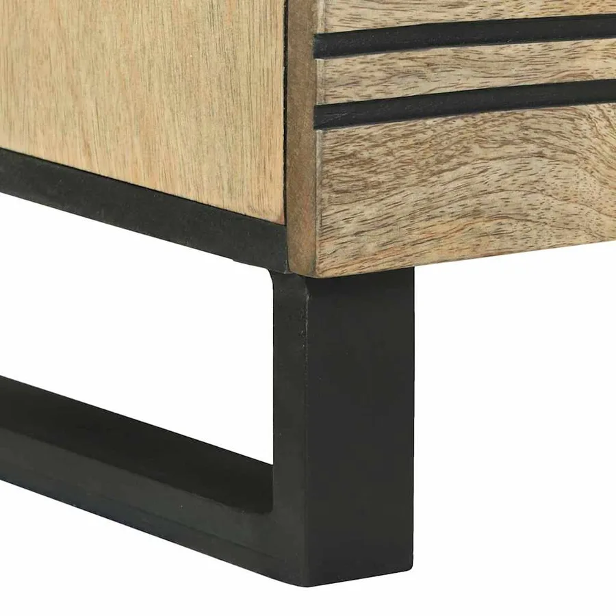 Buffet Marron 80 x 33 x 75 cm bois de manguier massif - 8