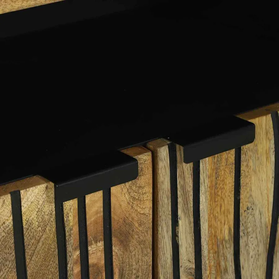 Buffet Marron 60 x 33 x 75 cm bois de manguier massif - 7