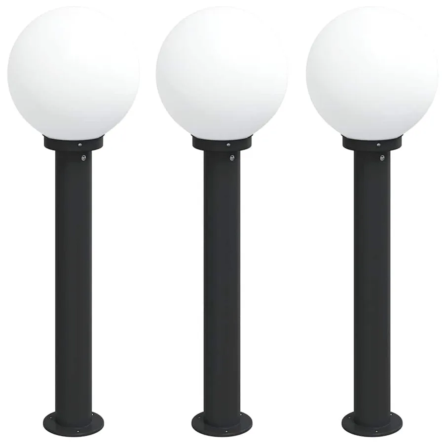 Borne lumineuse lot de 3 80 cm noire IP44 - 2