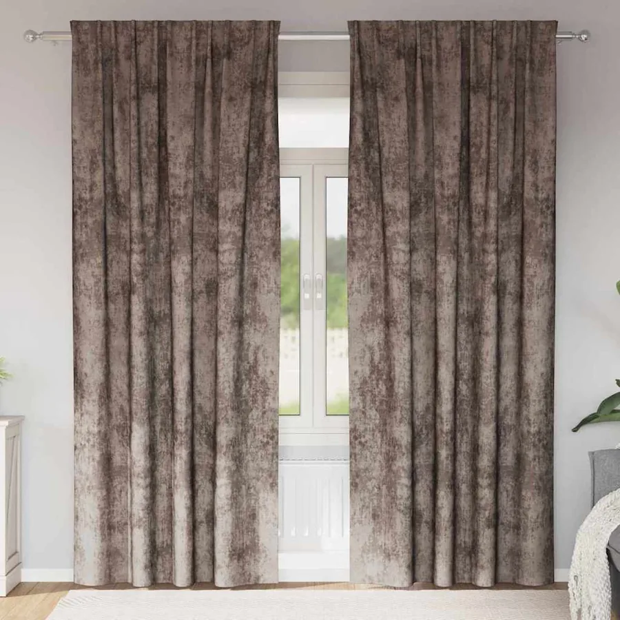 Rideaux en velours 2 pcs Cappuccino 260 x 140 cm Velours