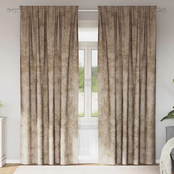 Rideaux en velours 2 pcs Champagne 245 x 140 cm Velours