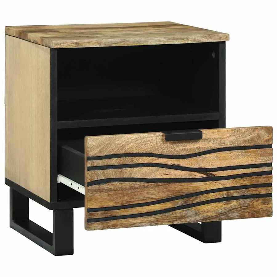 Table de chevet Naturel 40 x 33 x 46 cm Bois d'ingénierie - 2