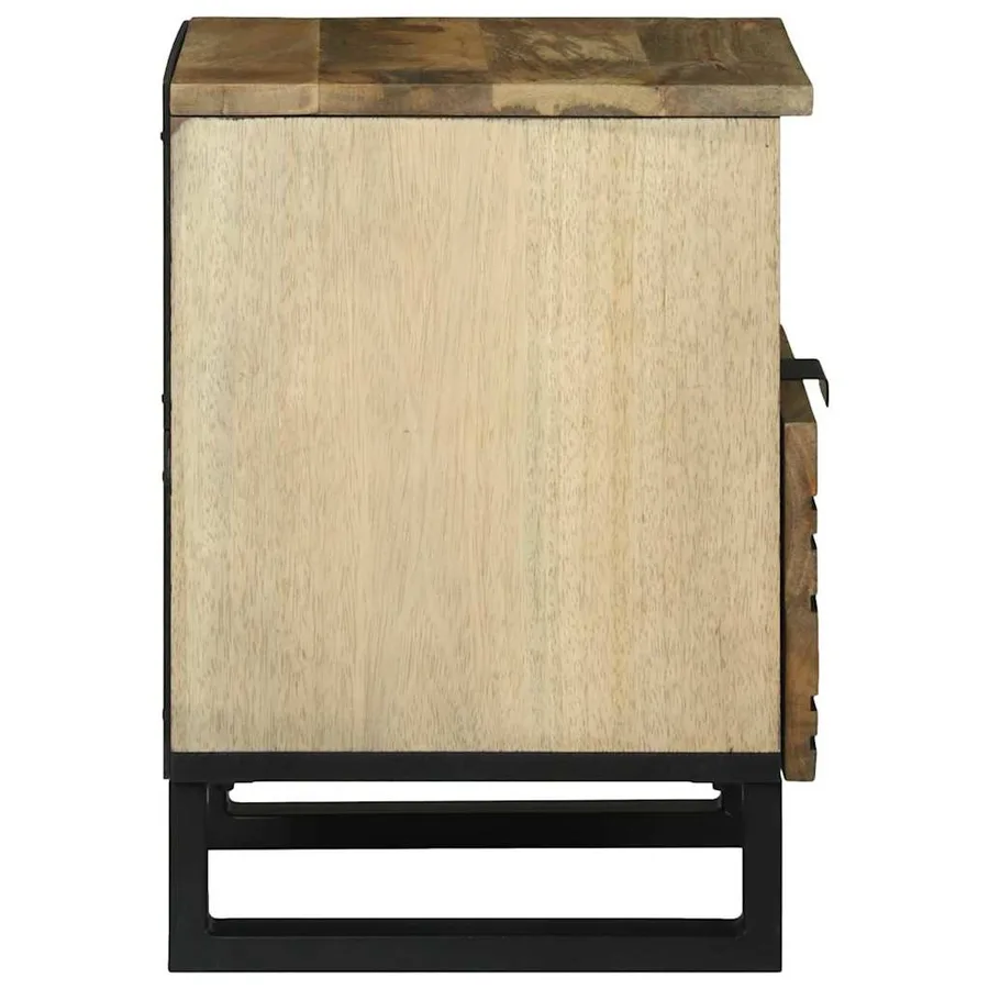 Table de chevet Naturel 40 x 33 x 46 cm Bois d'ingénierie - 4