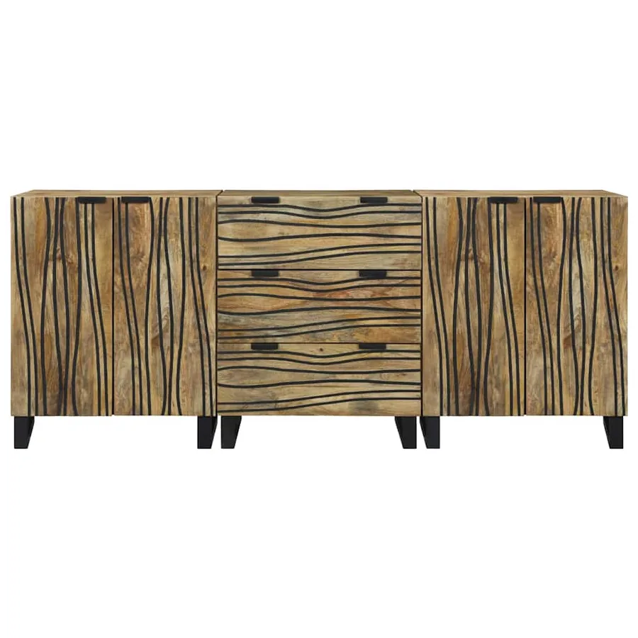 Ensemble de mobilier de salle de bain avec tiroir 3 pcs Marron - 5