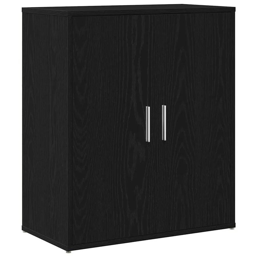 Buffet en chêne noir 60x31x70 cm bois d'ingénierie - 2
