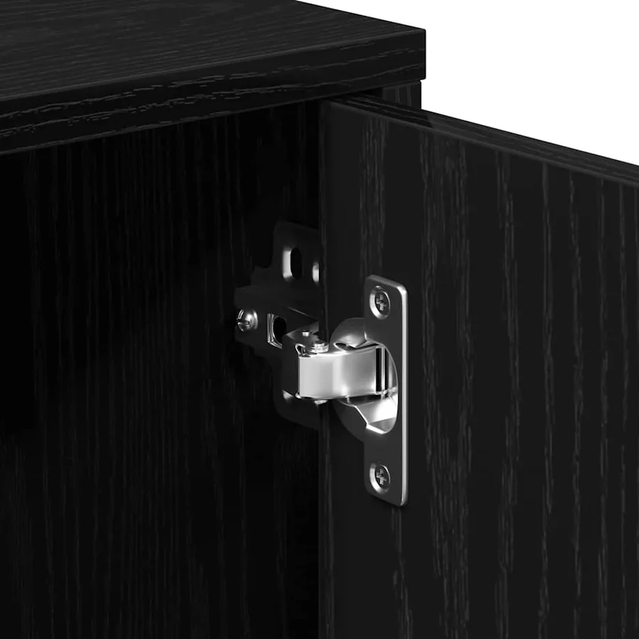 Buffet en chêne noir 60x31x70 cm bois d'ingénierie - 9