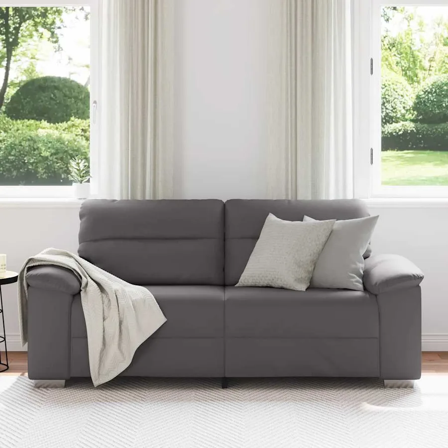 Canapé 2 places gris 180x81x84 cm en similicuir - 3