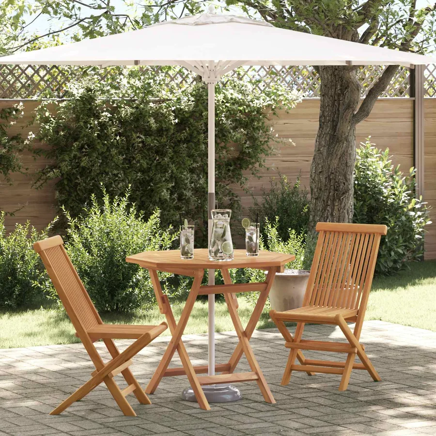 Ensemble de salle à manger pour jardin 3 pcs Marron