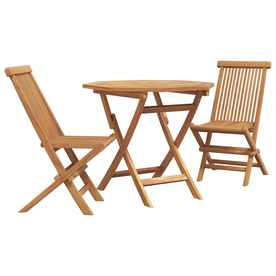 Ensemble de salle à manger pour jardin 3 pcs Marron - 2