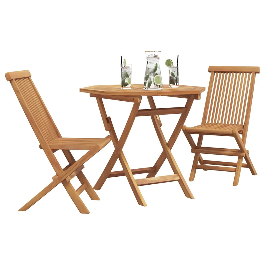 Ensemble de salle à manger pour jardin 3 pcs Marron - 3