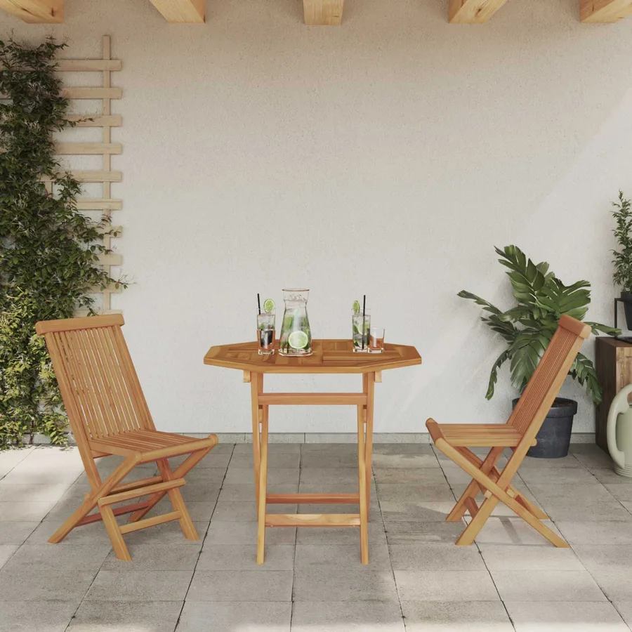 Ensemble de salle à manger pour jardin 3 pcs Marron - 4