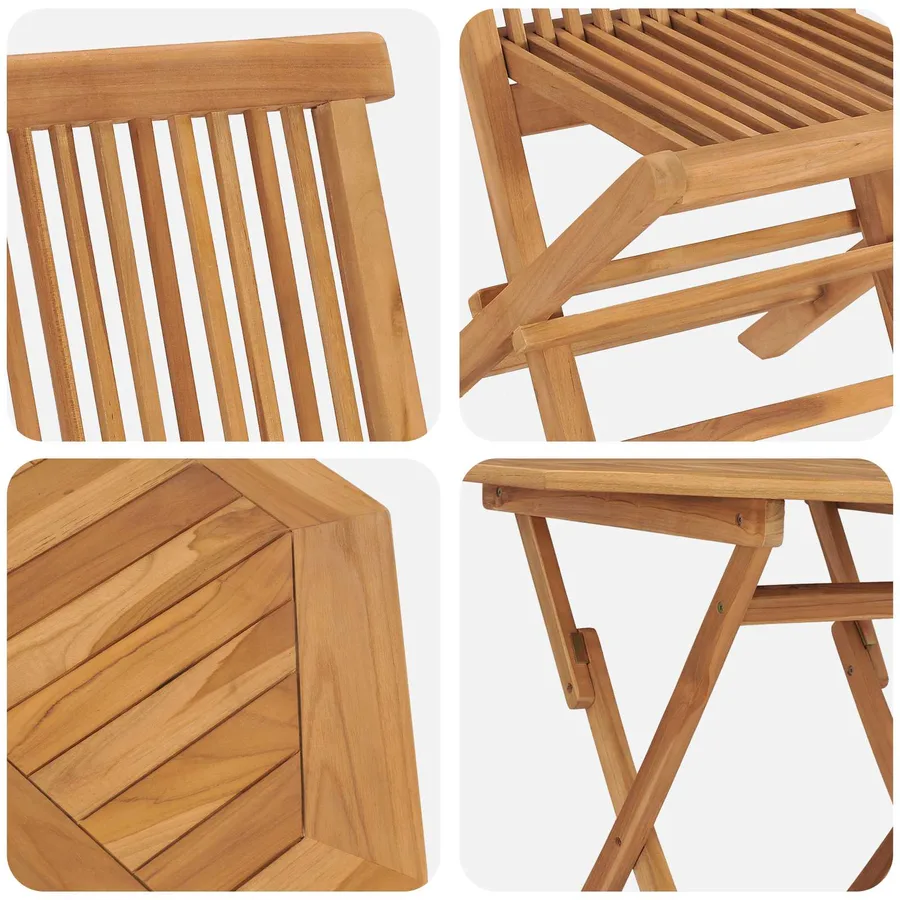 Ensemble de salle à manger pour jardin 3 pcs Marron - 9