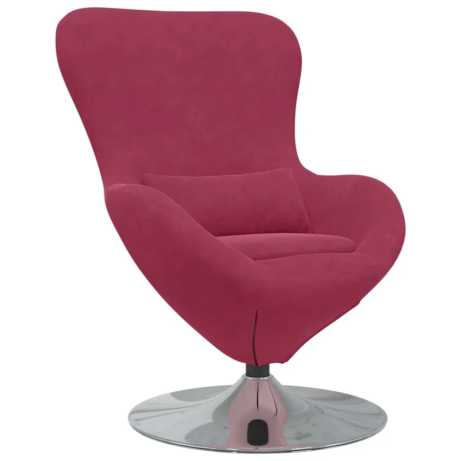 Fauteuil œuf Bordeaux Velours - 2