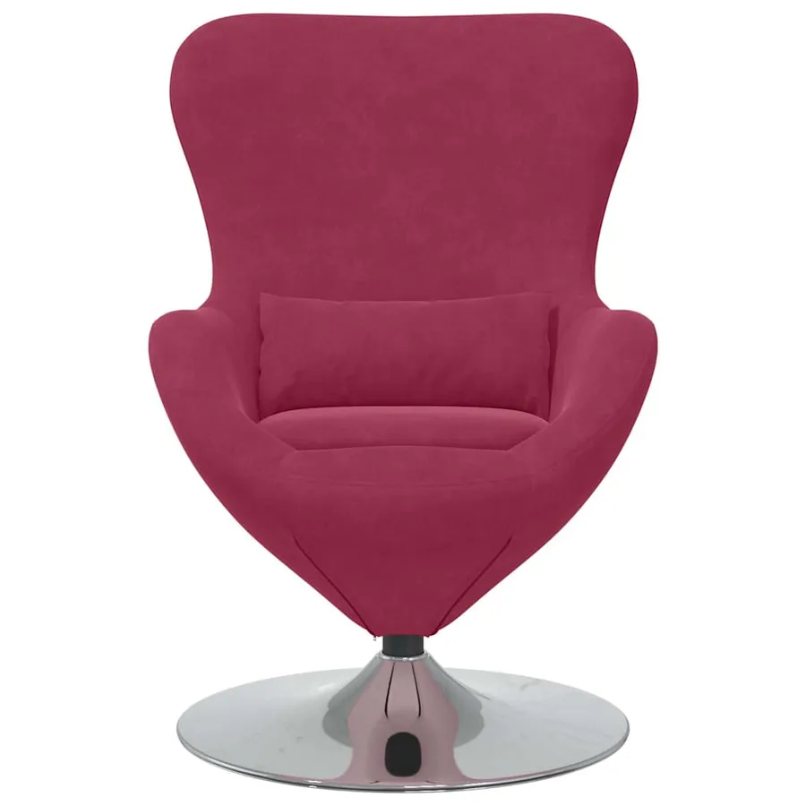 Fauteuil œuf Bordeaux Velours - 4