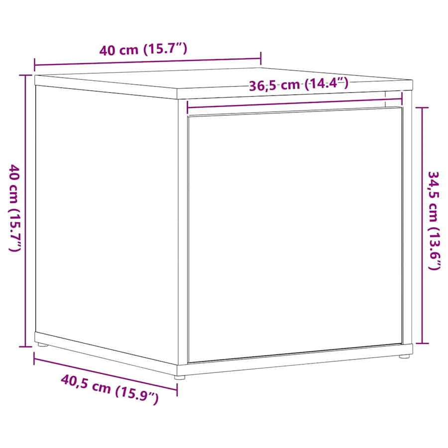Commode Chêne noir 40,5 x 40 x 40 cm Bois d'ingénierie - 12