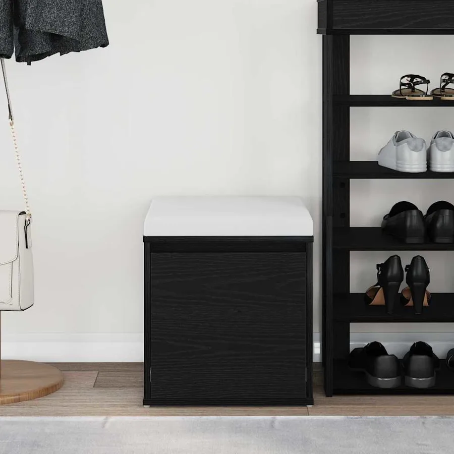 Commode Chêne noir 40,5 x 40 x 40 cm Bois d'ingénierie - 4
