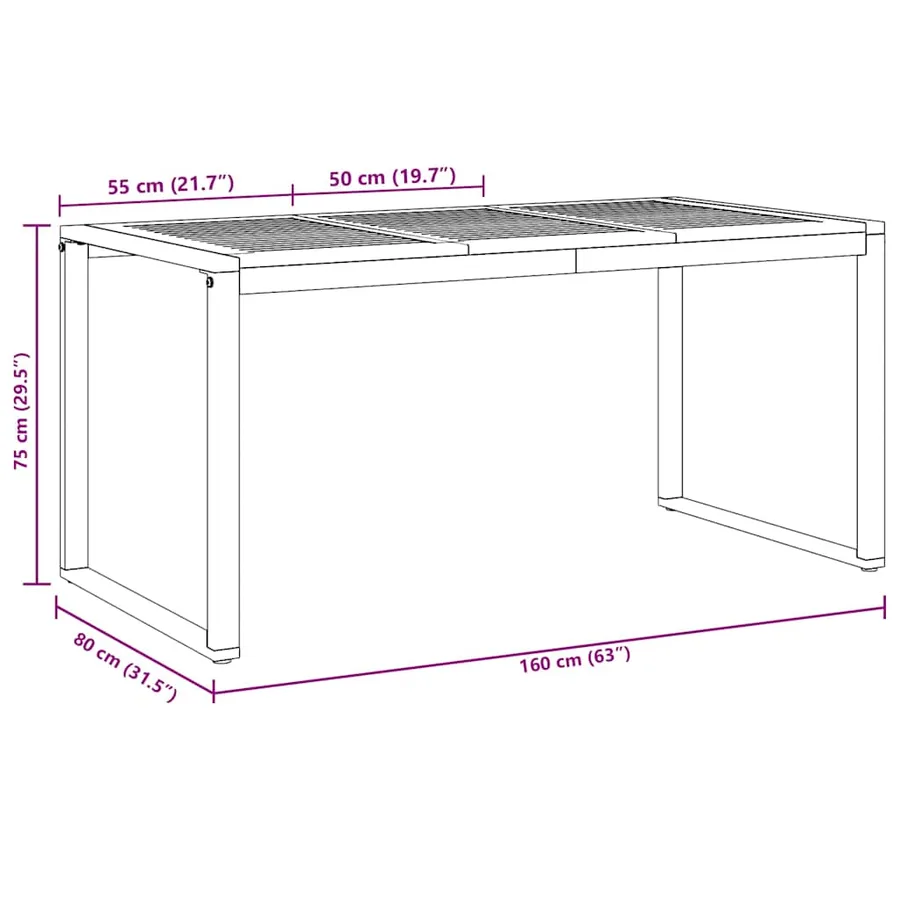 Ensemble de salle à manger pour jardin 5 pcs Gris - 12