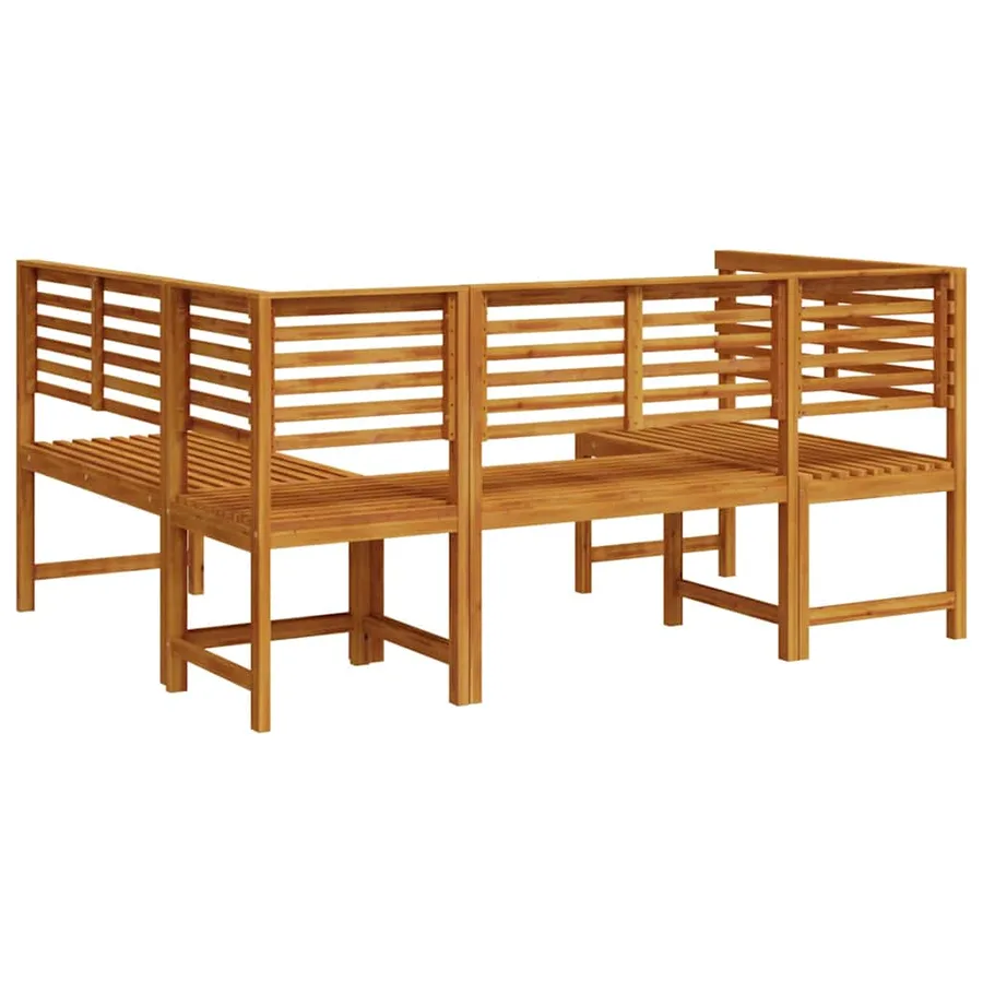 Ensemble de banc de jardin 3 pcs Marron Bois d'Acacia Massif - 9