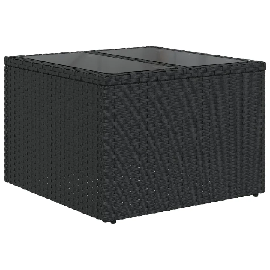 Ensemble de canapé de jardin 10 pcs avec coussins noir résine tressée - 4