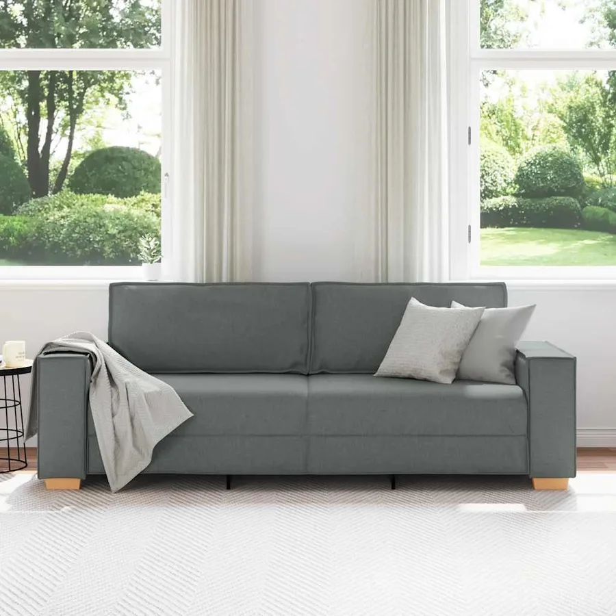 Canapé 3 places Gris foncé 220x78x84 cm Tissu - 3