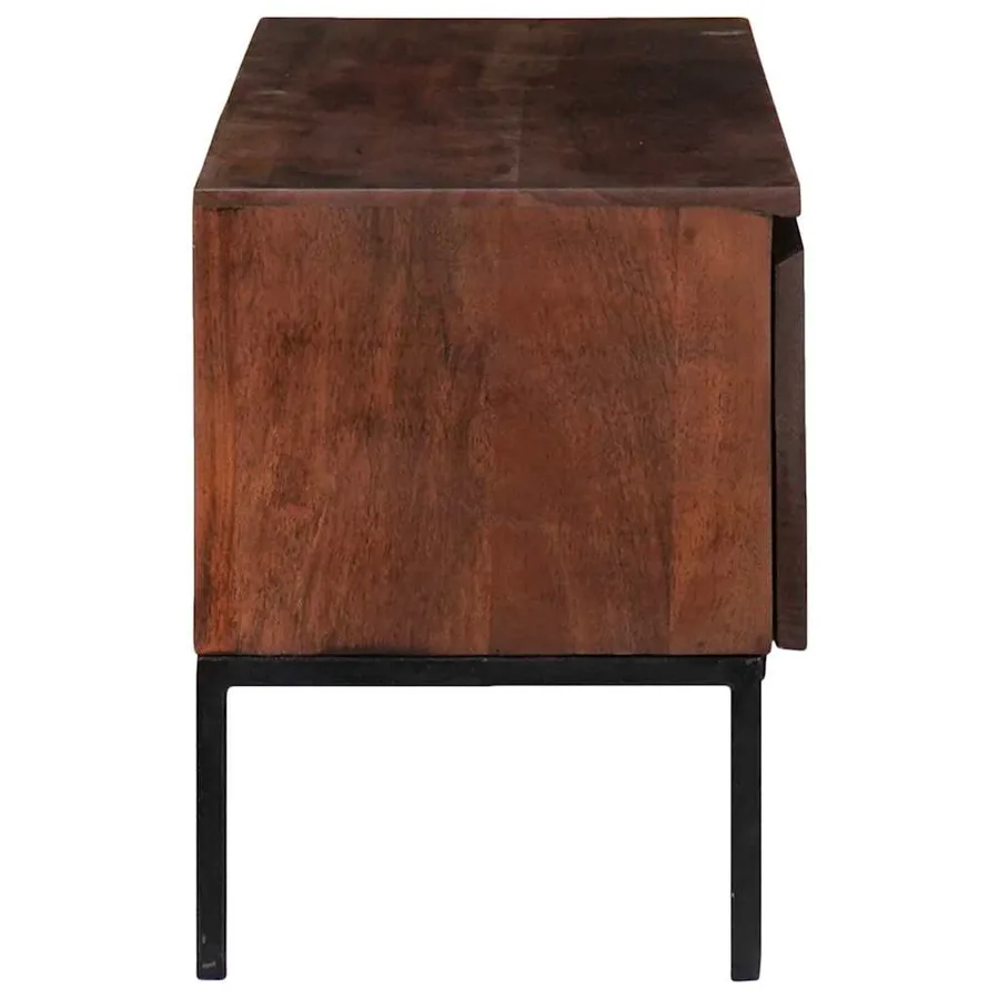 Meuble TV marron miel 110 x 30 x 36 cm Bois d'acacia massif - 6