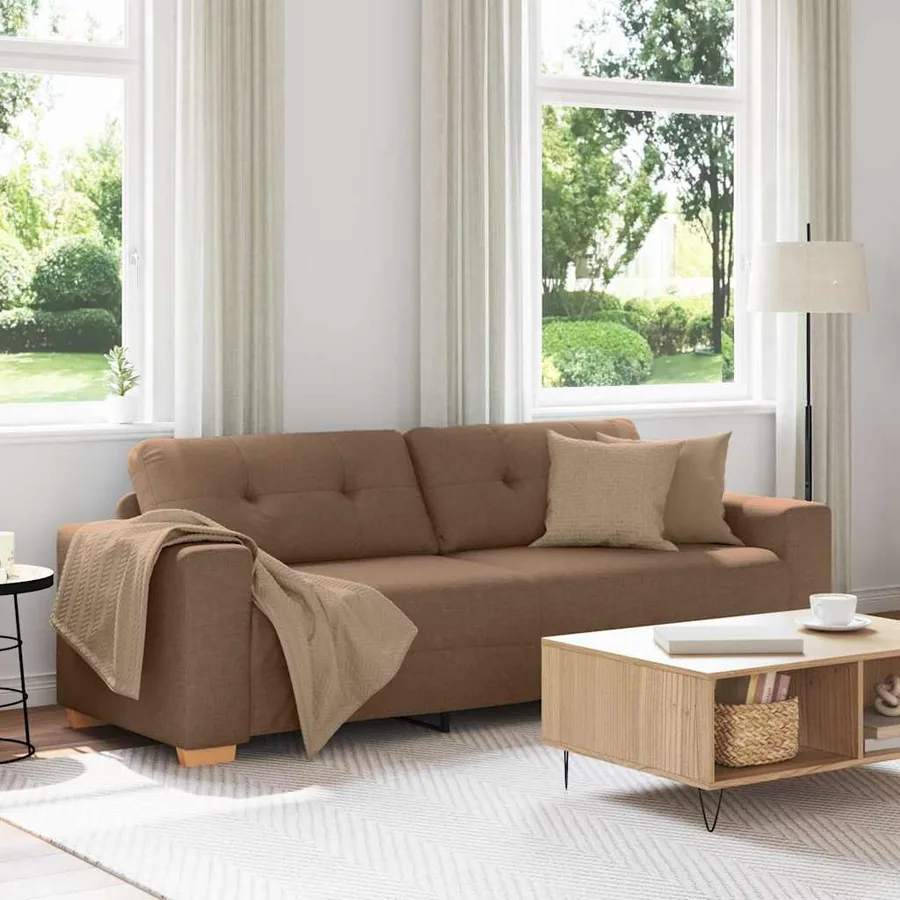 3-Seater Sofa Brown 180 cm Fabric - Untranslated