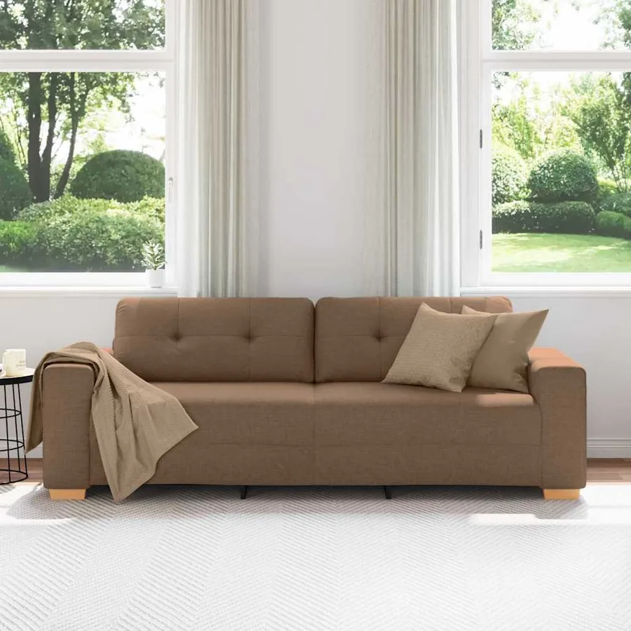 3-Seater Sofa Brown 180 cm Fabric - Untranslated - 3