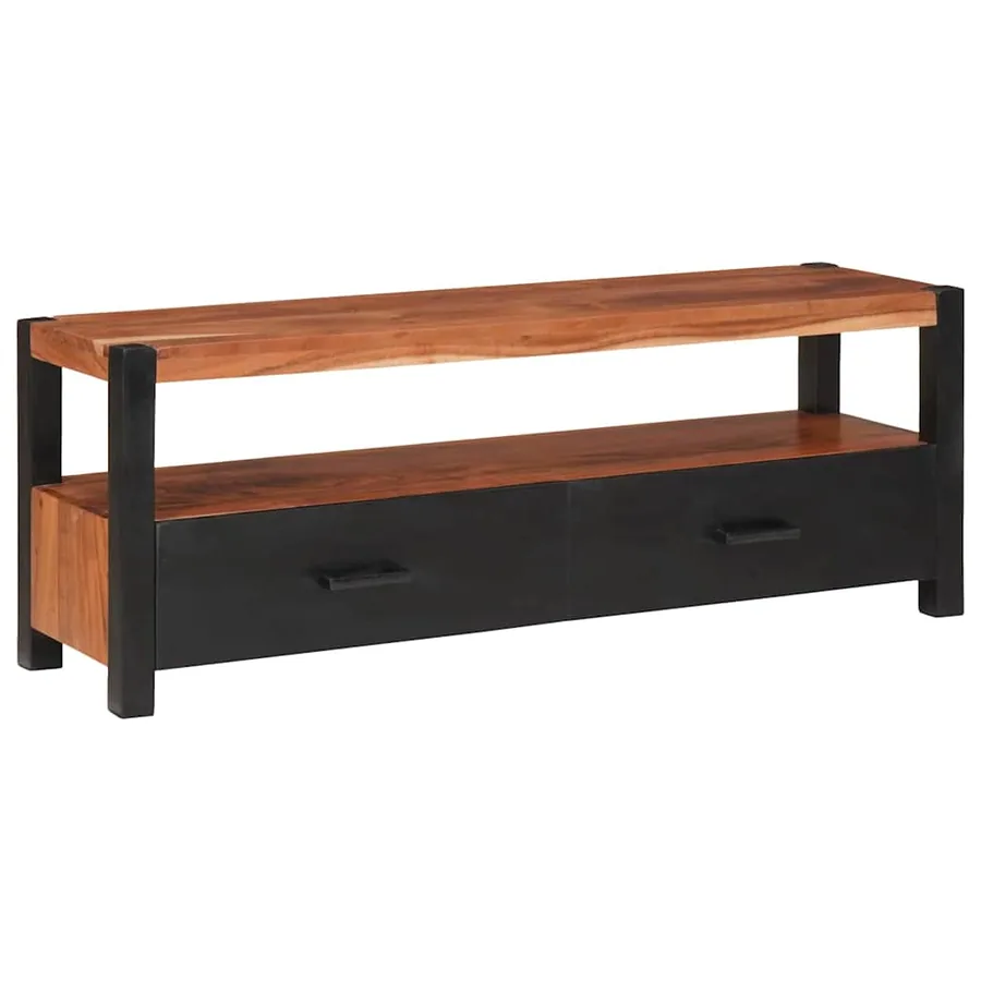 Meuble multimédia Marron 110 x 30 x 40 cm Bois d'Acacia Massif