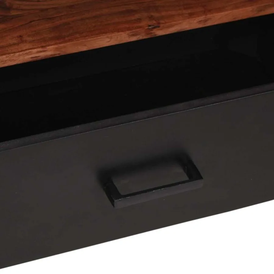 Meuble multimédia Marron 110 x 30 x 40 cm Bois d'Acacia Massif - 9