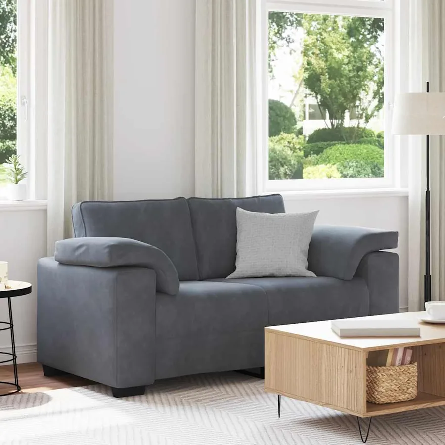 Canapé causeuse gris foncé 160x77x82 cm velours