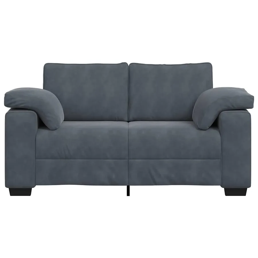 Canapé causeuse gris foncé 160x77x82 cm velours - 4