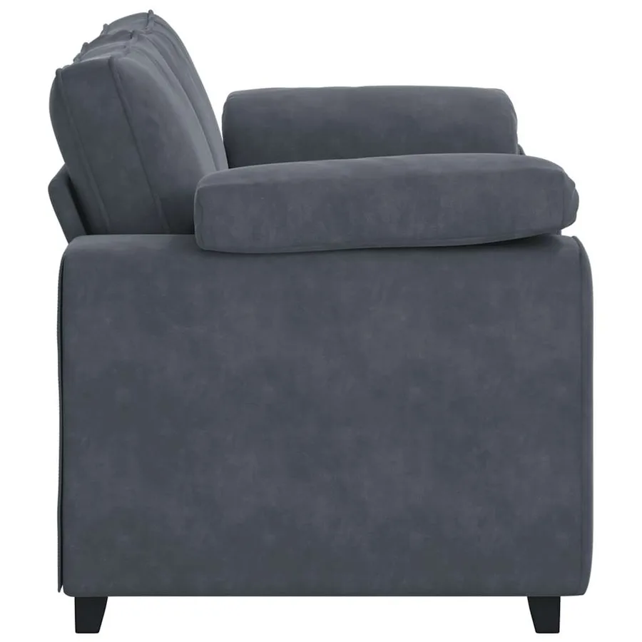 Canapé causeuse gris foncé 160x77x82 cm velours - 5