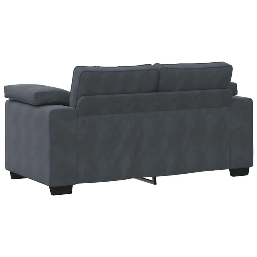 Canapé causeuse gris foncé 160x77x82 cm velours - 6