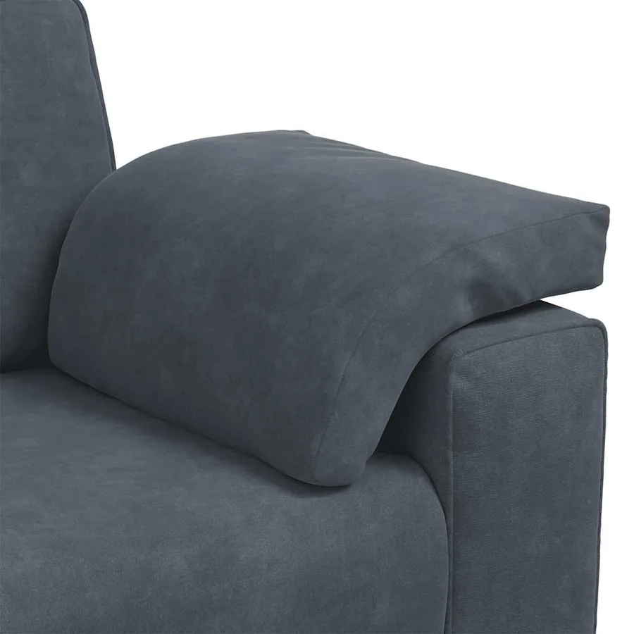 Canapé causeuse gris foncé 160x77x82 cm velours - 7